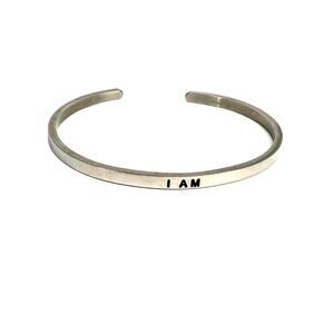 MantraBand I AM Stainless Steel Adjustable Cuff Bracelet